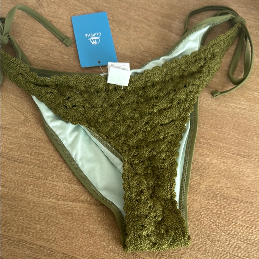 Olive Green Crochet Bikini Bottom